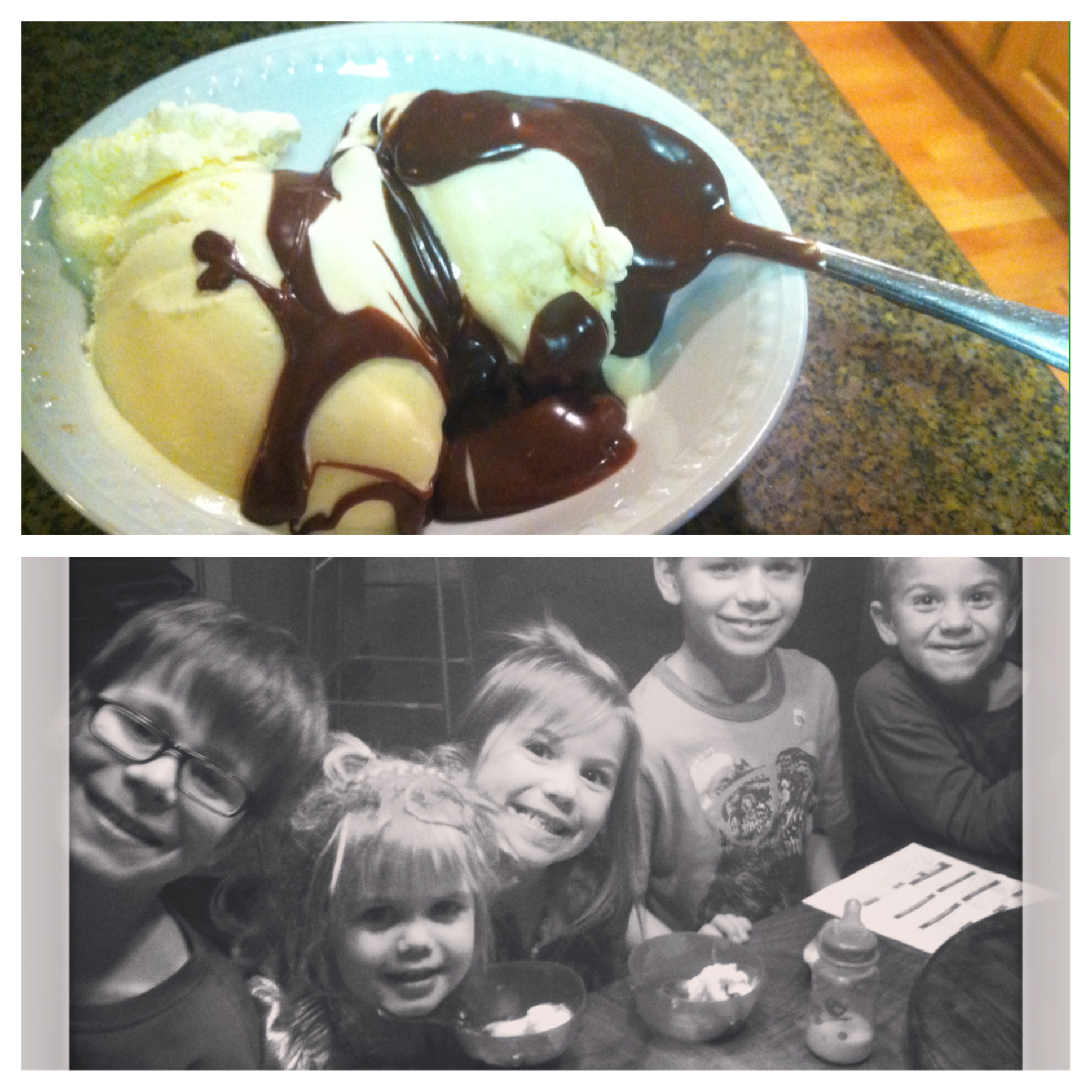 To reheat, microwave sauce for 30 seconds, stir and if still needed heat in 10 second intervals.  Pour over ice cream of your choice and enjoy!  PERFECT for a late night snack with your family!! They will think you are the best, hot fudge sundaes instead of bed.... Yes please!