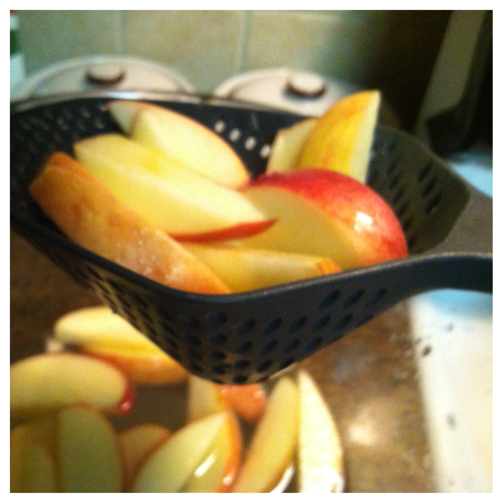 Drain your apples, I love this strainer by the way!  It is huge!
