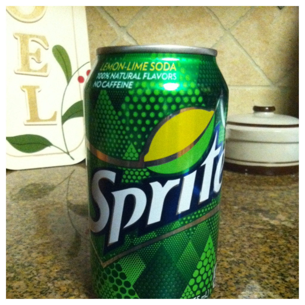 Take any lemon lime soda pop, I had sprite so I used sprite. I call it soda pop in honor of my dad! He always calls it that! Its cute!