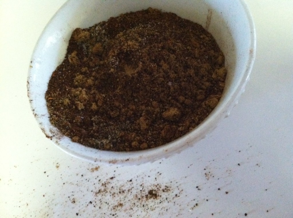 In a bowl add, 2 tsp cumin powder, 3 tbsp. chili powder, 1 1/2 tsp black pepper and 3 tsp salt. Mix well and add to beef mixture
