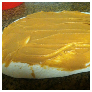 Slather your tortilla with peanut butter!
