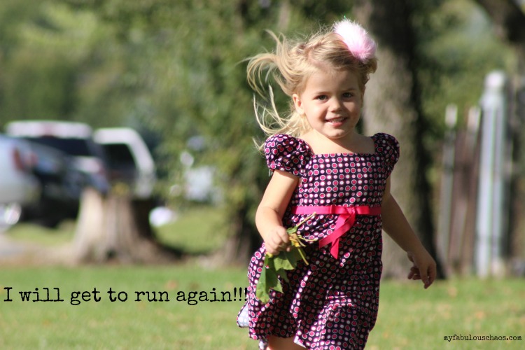 little girl running