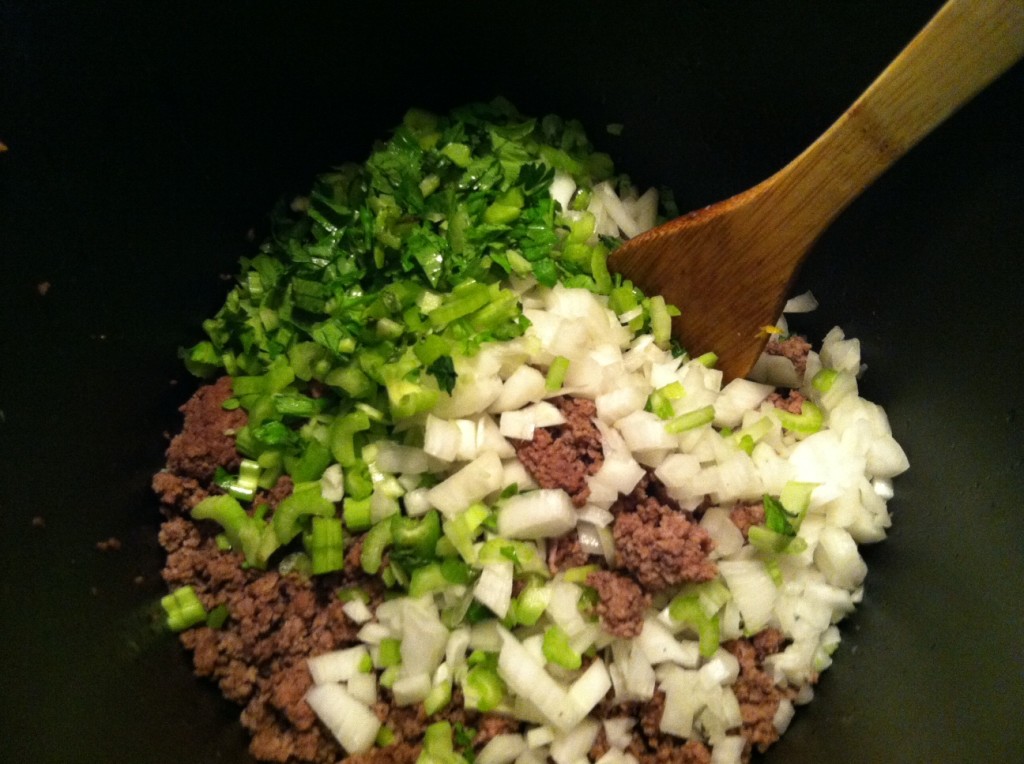 Mix into beef, doesn't that look so good!