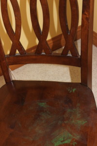 Nail Polish on my chair!!!!!!!!!